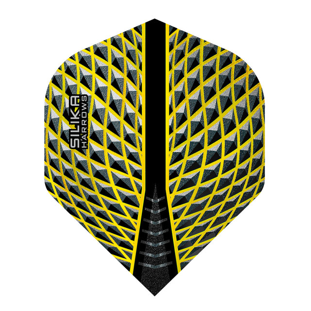 Silika No2 Standard Yellow Dart Flights by Harrows main product image on a white background.