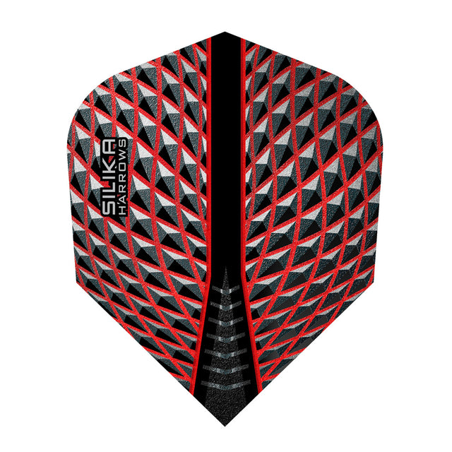 Silika No6 Standard Red Dart Flights by Harrows main product image on a white background.