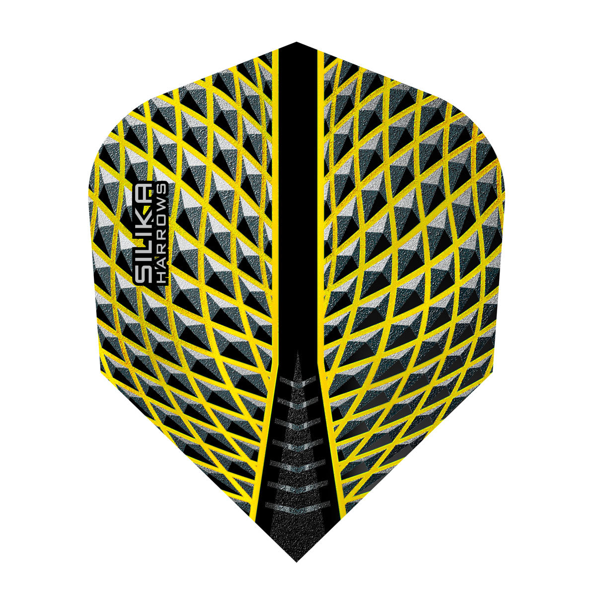 Silika No6 Standard Yellow Dart Flights by Harrows main product image on a white background.
