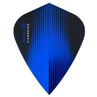 Harrows Sonic Kite Dark Blue Dart Flights main product image showing the flight design and product contents