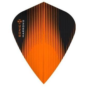 Harrows Sonic Kite Orange Dart Flights main product image showing the flight design and product contents