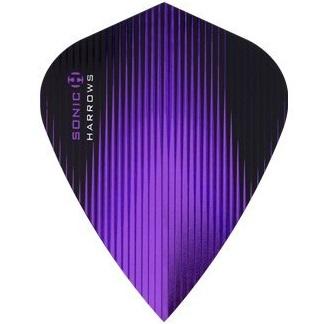 Harrows Sonic Kite Purple Dart Flights main product image showing the flight design and product contents