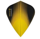 Harrows Sonic Kite Yellow Dart Flights main product image showing the flight design and product contents