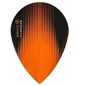 Harrows Sonic Pear Orange Dart Flights main product image showing the flight design and product contents