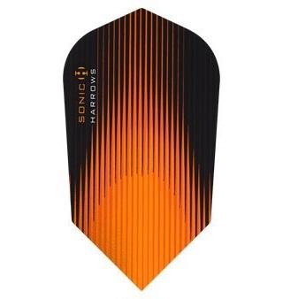Harrows Sonic Slim Orange Dart Flights main product image showing the flight design and product contents