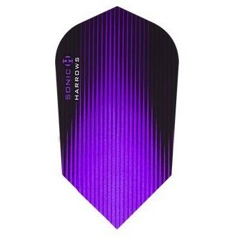 Harrows Sonic Slim Purple Dart Flights main product image showing the flight design and product contents