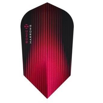 Harrows Sonic Slim Red Dart Flights main product image showing the flight design and product contents