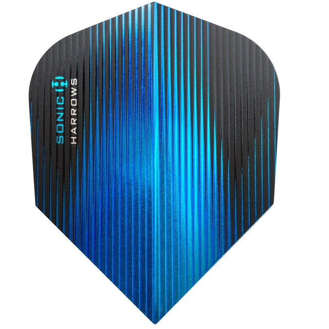 Harrows Sonic Standard Aqua Dart Flights main product image showing the flight design and product contents