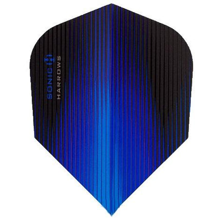 Harrows Sonic Standard Dark Blue Dart Flights main product image showing the flight design and product contents