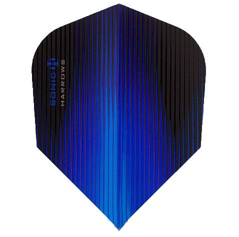 Harrows Sonic Standard Dark Blue Dart Flights main product image showing the flight design and product contents