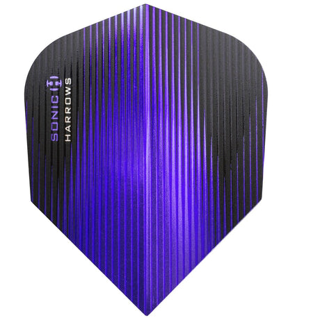Harrows Sonic Standard Purple Dart Flights main product image showing the flight design and product contents