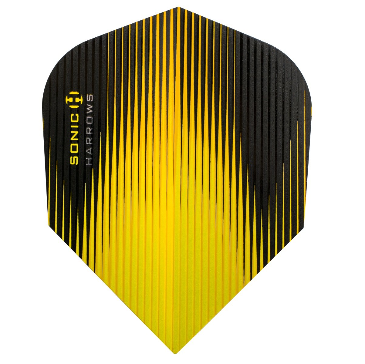 Harrows Sonic Standard Yellow Dart Flights main product image showing the flight design and product contents