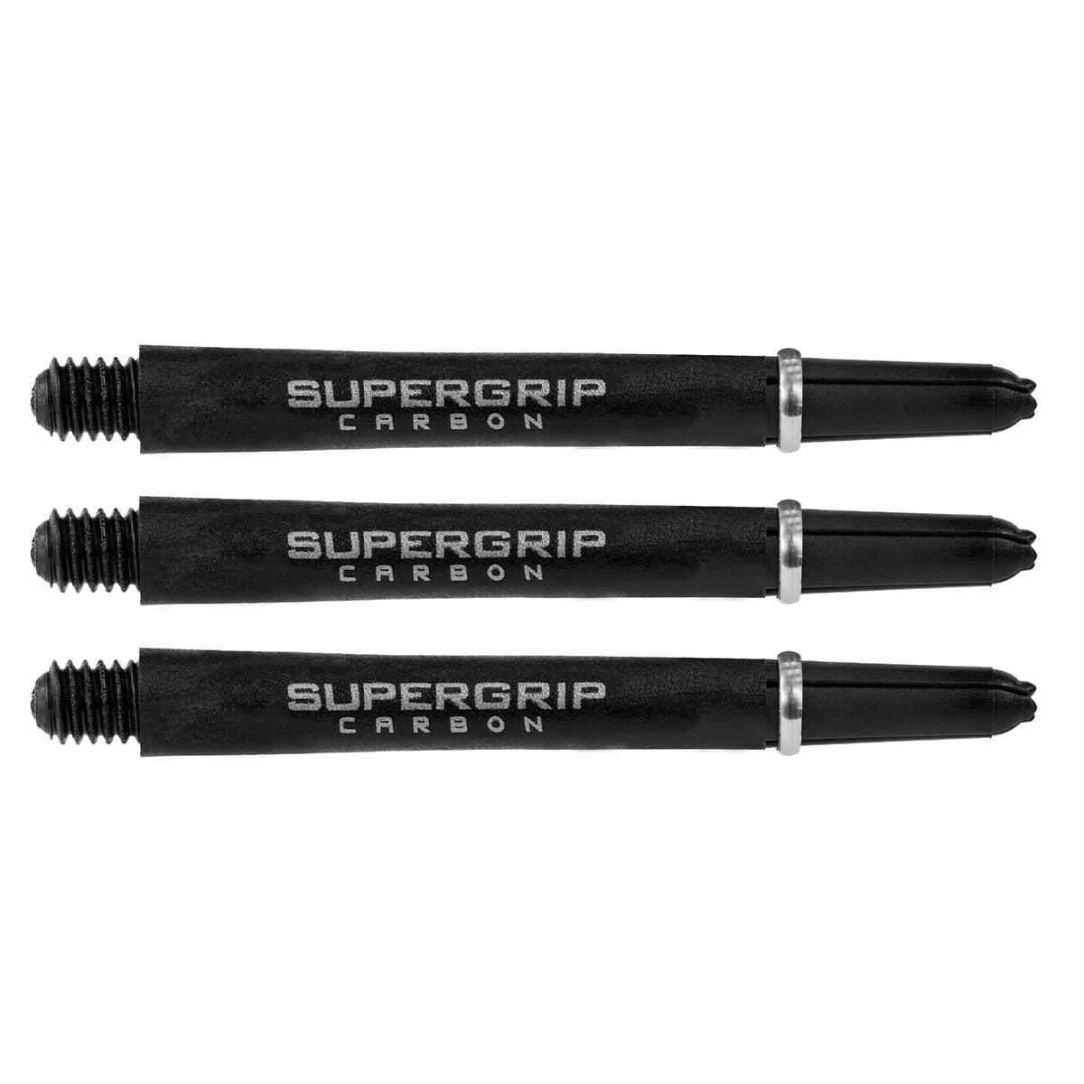 Harrows Supergrip Carbon Extra Strong Dart Stems Shafts Black Silver Medium length variant image