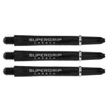 Harrows Supergrip Carbon Extra Strong Dart Stems Shafts Black Silver Medium length variant image