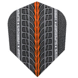 Harrows Supergrip Orange 100 Micron Dart Flights main product image showing the flight design and product contents