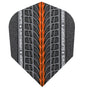 Harrows Supergrip Orange 100 Micron Dart Flights main product image showing the flight design and product contents