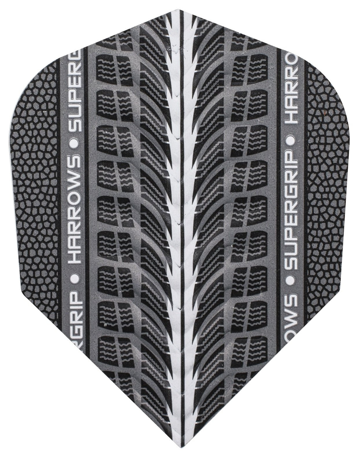Harrows Supergrip Silver 100 Micron Dart Flights 1700 main product image showing the flight design and product contents