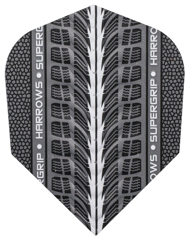 Harrows Supergrip Silver 100 Micron Dart Flights 1700 main product image showing the flight design and product contents