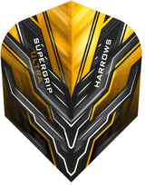 Harrows Supergrip Ultra Gold Standard Dart Flights main product image showing the flight design and product contents