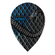 Harrows Taipan Aqua Pear Dart Flights main product image showing the dart flights and product contents