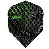 Harrows Taipan Green Standard Dart Flights main product image showing the dart flights and product contents