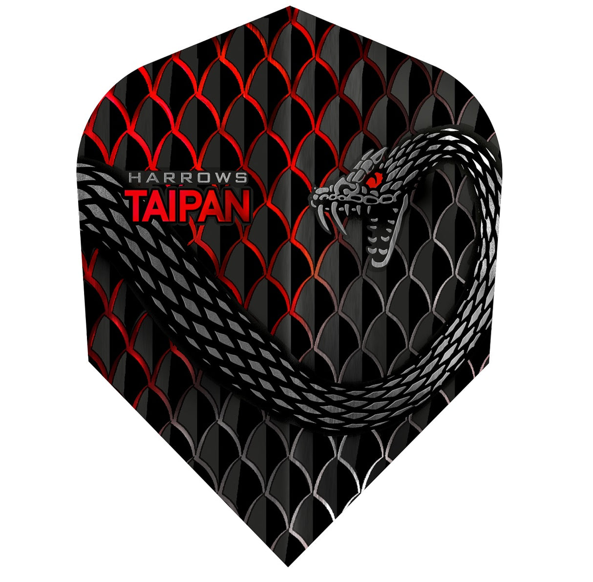 Harrows Taipan Red Standard Dart Flights main product image showing the dart flights and product contents