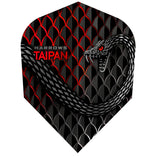 Harrows Taipan Red Standard Dart Flights main product image showing the dart flights and product contents