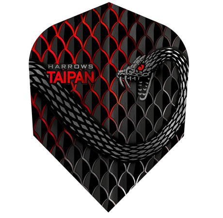 Harrows Taipan Red Standard Dart Flights main product image showing the dart flights and product contents