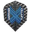Harrows Tufftex Blue 100 Micron Dart Flights main product image showing the flight design and product contents
