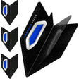 Harrows Velos Dark Blue Dart Flights main product image showing the flight design and product contents