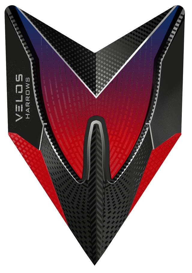 Harrows Velos Red 1015 Dart Flights main product image showing the flight design and product contents