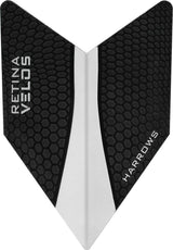 Harrows Velos Retina Clear Dart Flights main product image showing the flight design and product contents