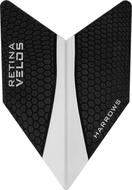 Harrows Velos Retina Clear Dart Flights main product image showing the flight design and product contents