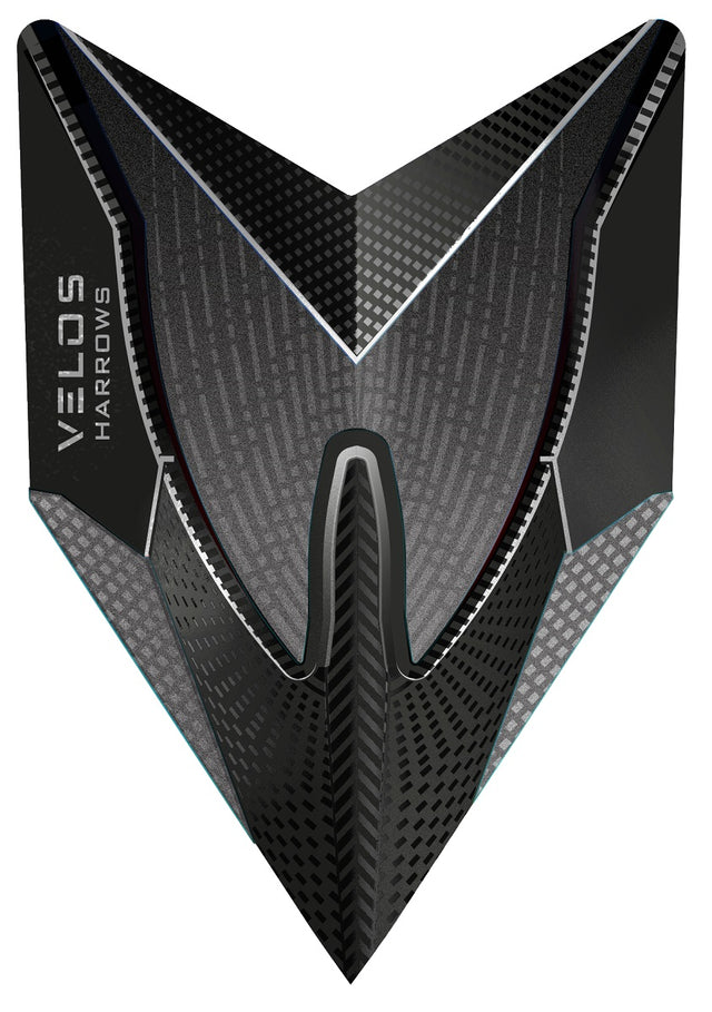 Harrows Velos Smokey 1014 Dart Flights main product image showing the flight design and product contents