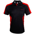 Harrows Vivid Fire Red and Black Dart Shirt front view image showing the complete shirt design, colours, and styling details