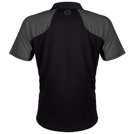 Harrows Vivid Grey and Black Dart Shirt rear view image showing the back design and shirt styling