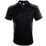 Harrows Vivid Grey and Black Dart Shirt front view image showing the complete shirt design, colours, and styling details