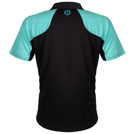 Harrows Vivid Jade and Black Dart Shirt rear view image showing the back design and shirt styling