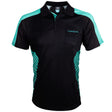 Harrows Vivid Jade and Black Dart Shirt front view image showing the complete shirt design, colours, and styling details