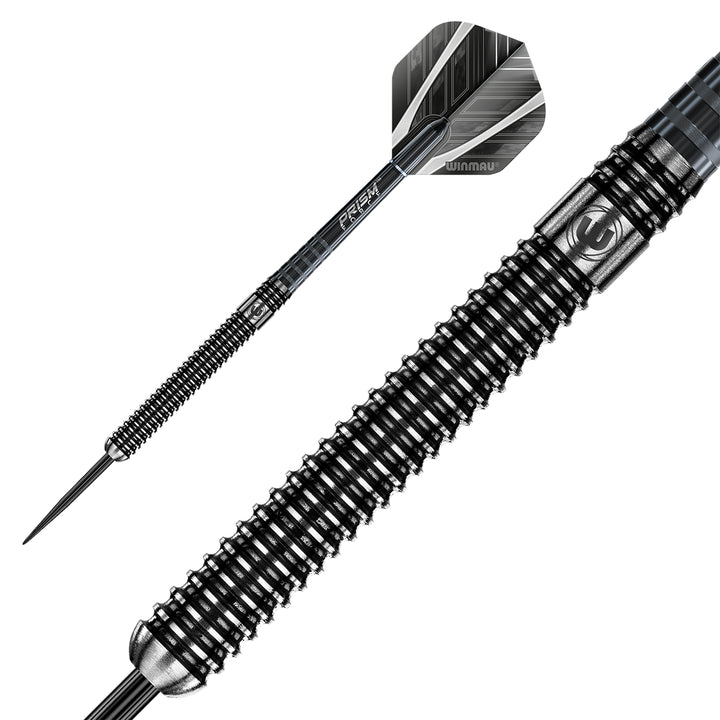 Winmau Blackout 90% Tungsten Steel Tip Darts - Straight Barrel