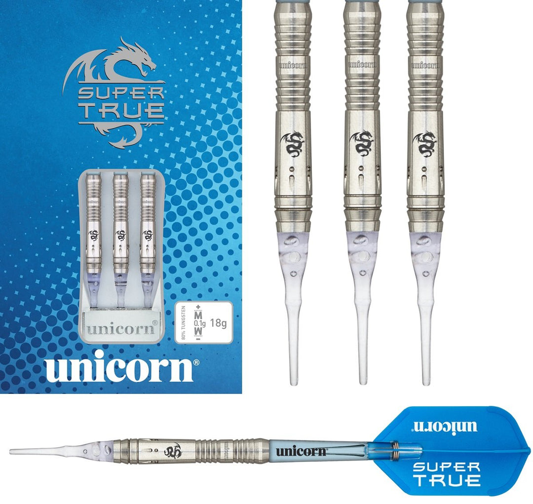 Unicorn Super True Blue 90% Tungsten Soft Tip Darts