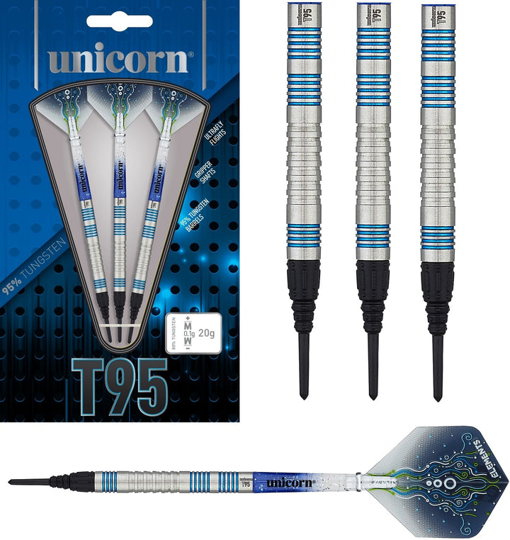 Unicorn T95 Core XL Blue 95% Tungsten Soft Tip Darts