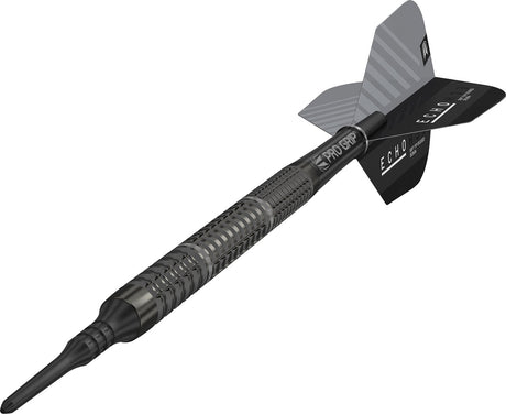 Echo 11 Soft Tip Darts close up image highlighting the barrel grip texture and precision machining detail