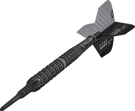 Echo 12 Soft Tip Darts close up image highlighting the barrel grip texture and precision machining detail