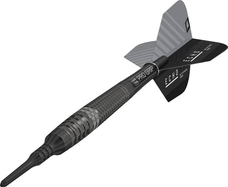 Echo 14 Soft Tip Darts close up image highlighting the barrel grip texture and precision machining detail