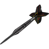 Gabriel Clemens Black Steel Tip Darts close up image highlighting the black barrel coating and precision grip detail