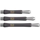 Phil Taylor Gen 8 Power Titanium Black Dart Stems Shafts main product image showing the shafts, packaging, and included contents