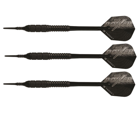 Phil Taylor Power Storm Soft Tip Darts close up image highlighting the barrel grip texture and precision machining detail