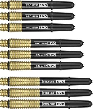 Pro Grip Evo AL Dart Stems Shafts main product image showing the shafts, packaging, and included contents