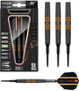 Raymond van Barneveld RVB80 Black Soft Tip Darts main product image showing the darts, packaging, flights, shafts, and included accessories